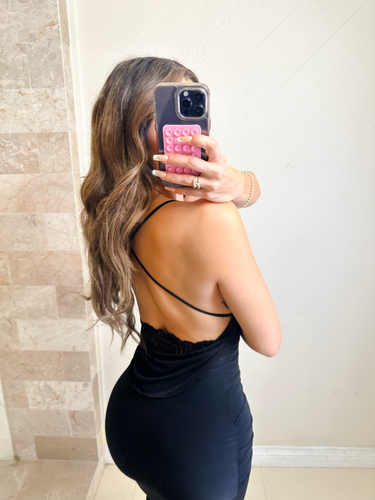 Sexy midi black dress